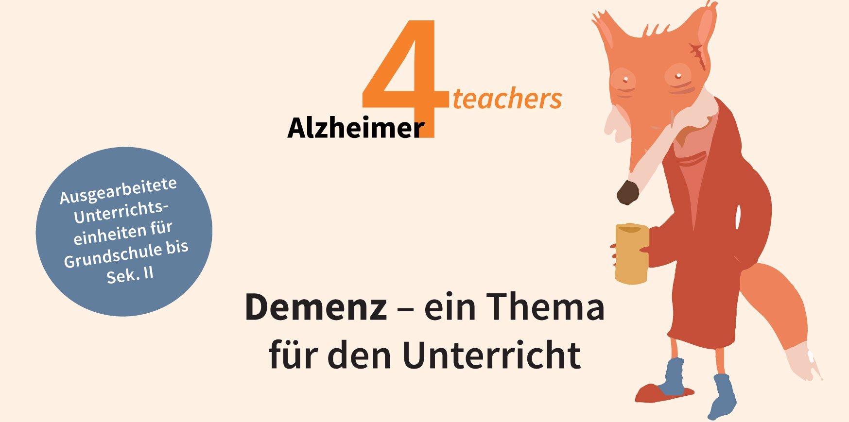 Ein alter Fuchs mit einer Tasse in der Hand Ein alter Fuchs mit einer Tasse in der Hand